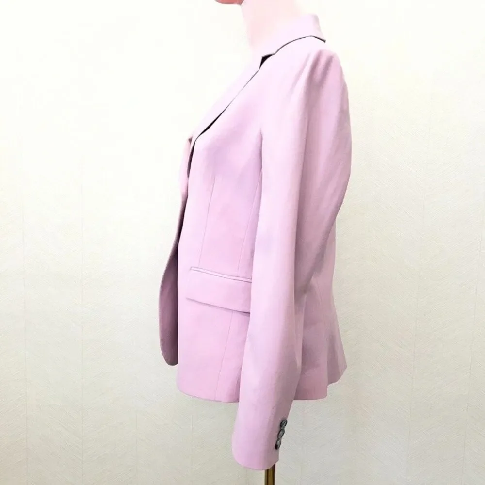 Theory Carissa Stretch Classic Dusty Lilac Two Button Suit Blazer Womens Size 6 - Picture 3 of 16